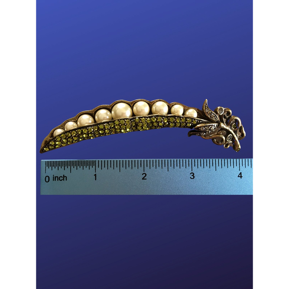 HEIDI DAUS “Pea Pod” Pin Brooch, Signed, RETIRED/SOLD OUT, SIGNED, NWOB - Picture 8 of 9